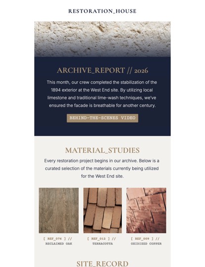 Restoration Firm Newsletter Vorlage