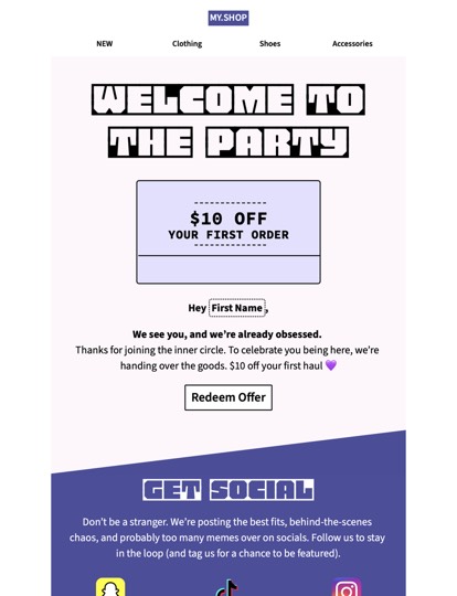 Welcome Discount Newsletter Vorlage