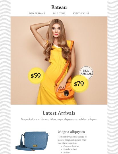 Online Boutique Newsletter Vorlage