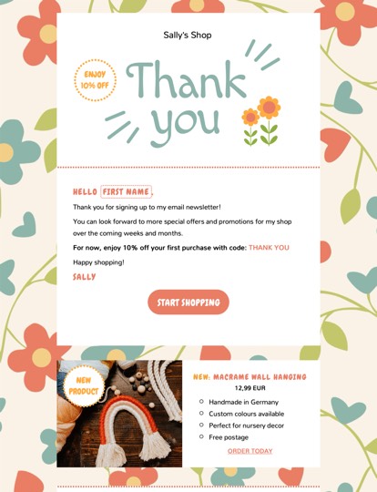 Thank You Offer Newsletter Vorlage