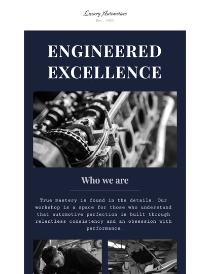 Automotive Services Newsletter Vorlage