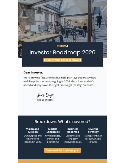 Business Roadmap Newsletter Vorlage