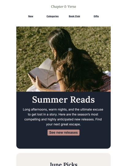 Book Store Newsletter Vorlage