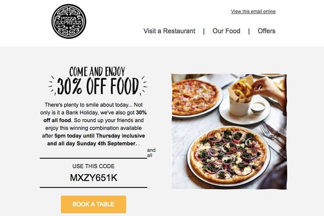 maildesigner365-Pizza-Express-Example