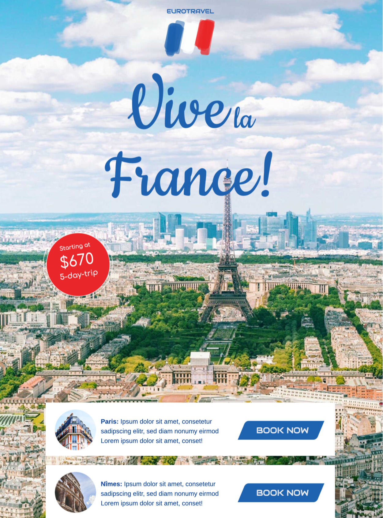 Eurotravel HTML email template for travel