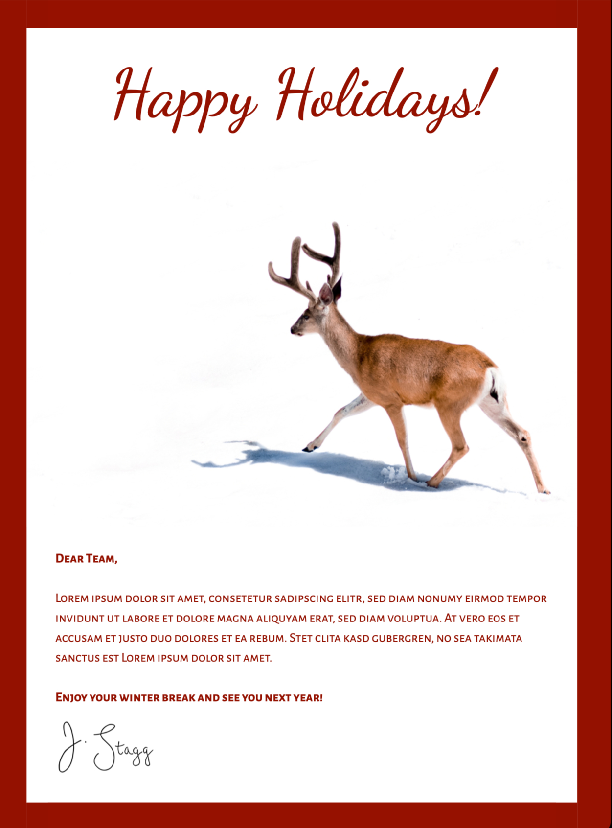 Holiday Greeting html email template for holiday greeting cards
