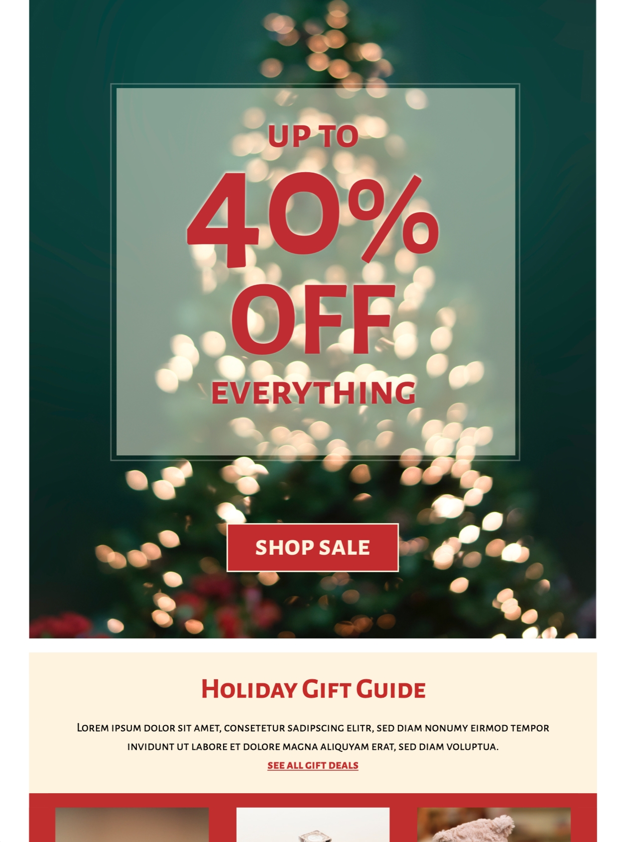 Holiday Sale html email template for holiday email promotion