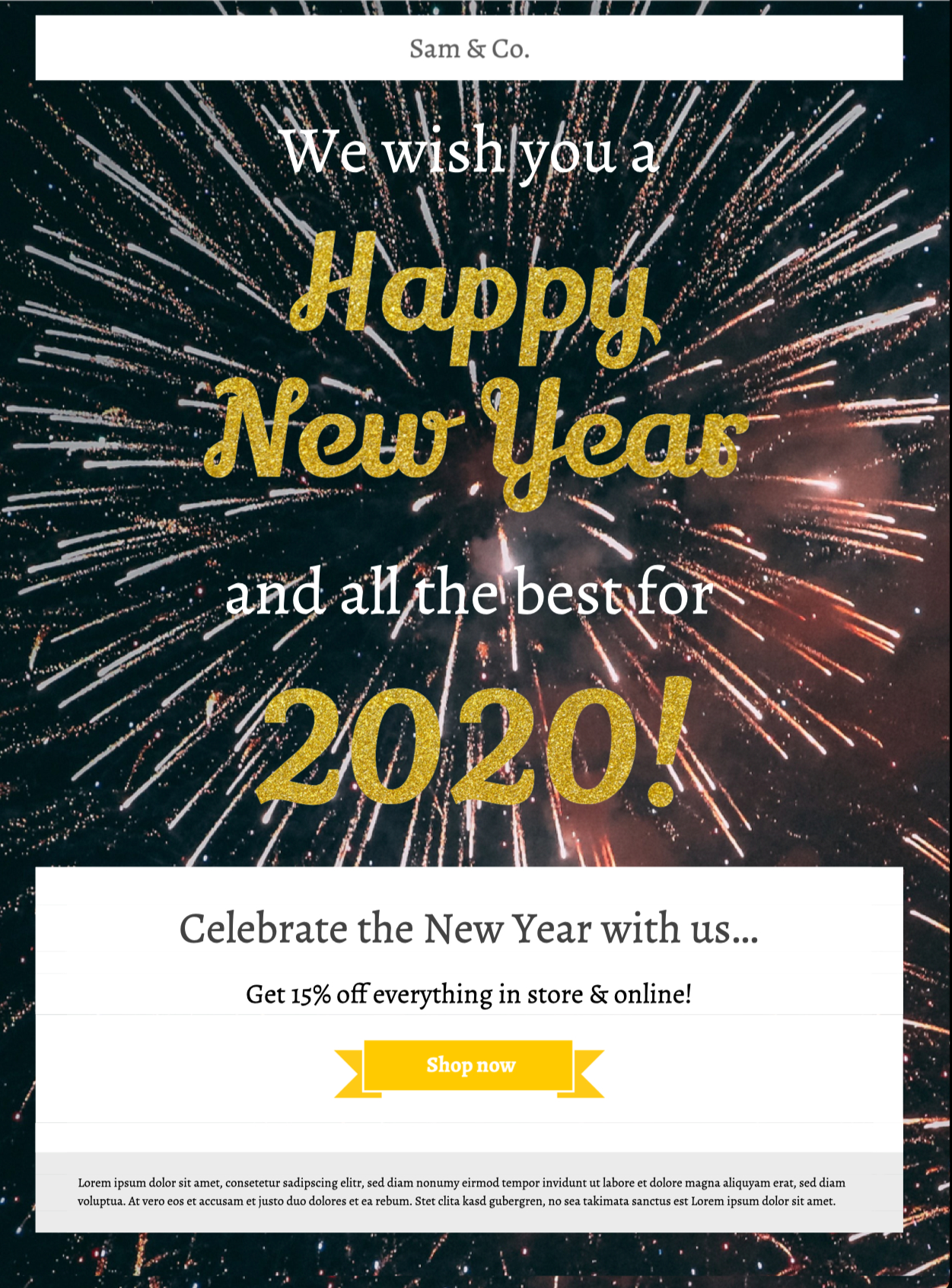 New Year Celebration HTML email template for New Year
