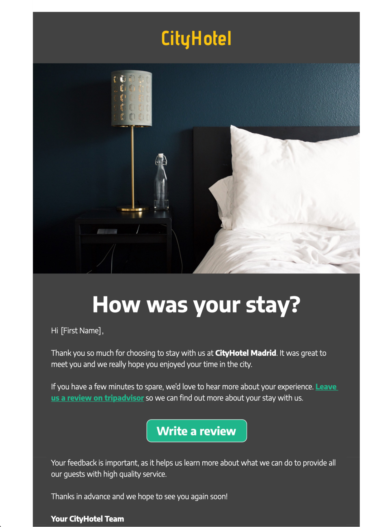 Review Request HTML email template for customer review