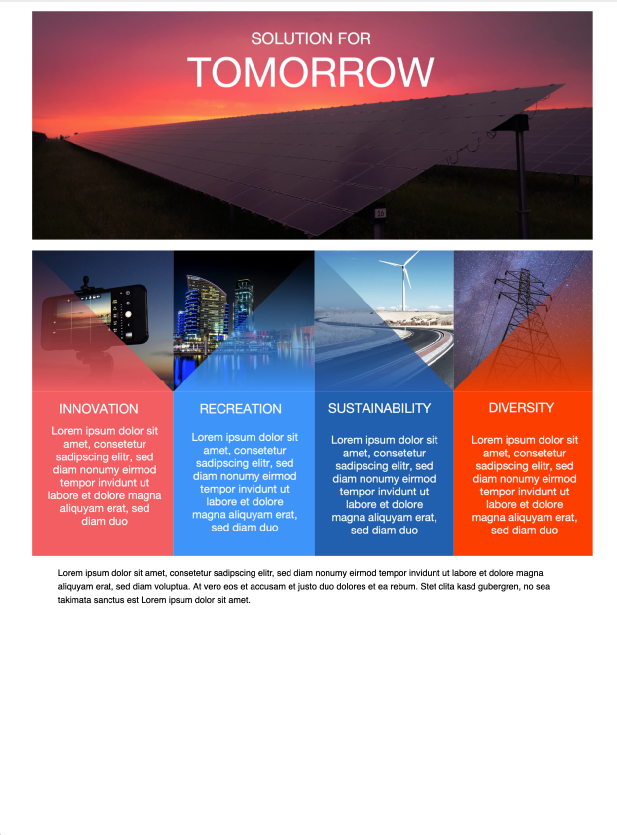 Business Pitch HTML email template for business pitches and shareholder updates