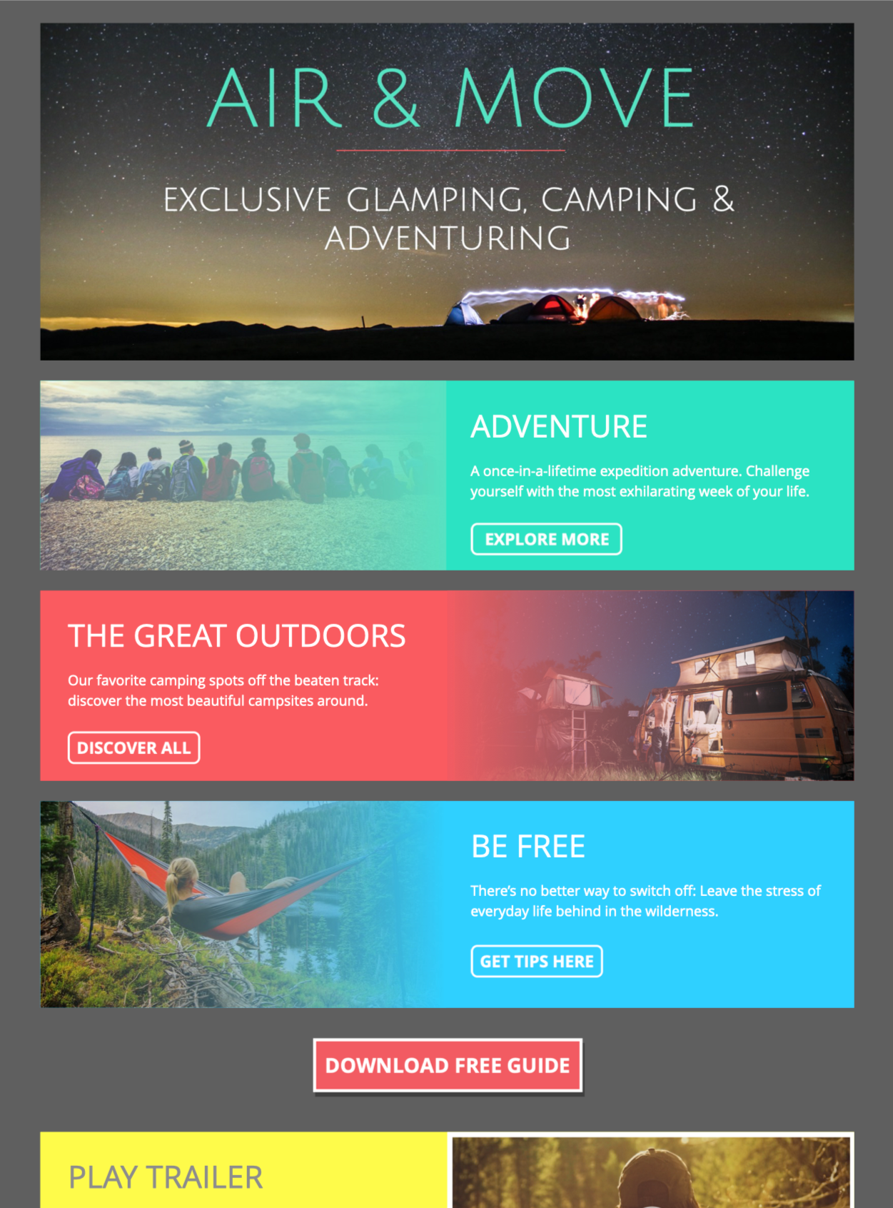 Camping Adventure camping adventure html email template