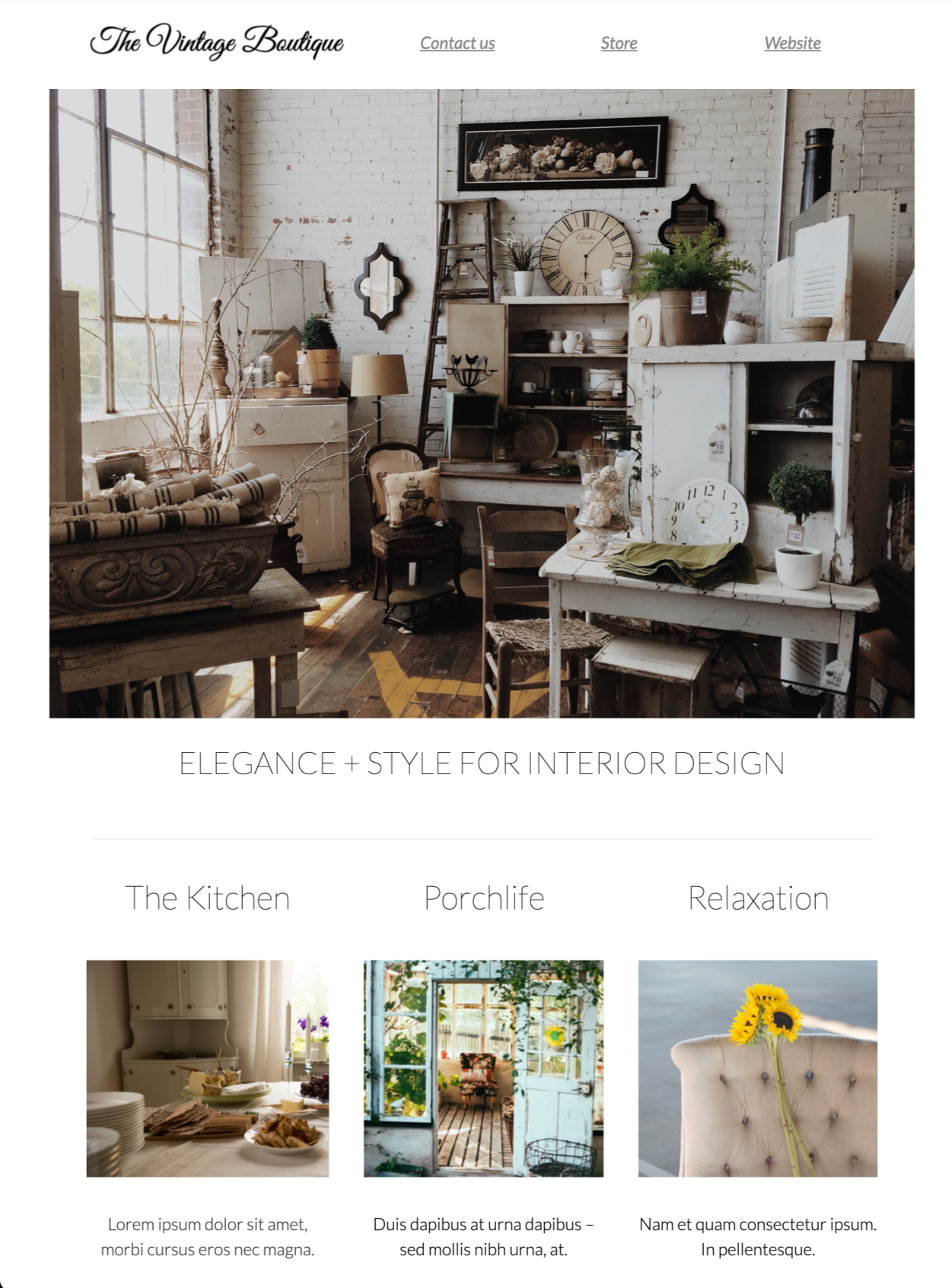 Interior Design HTML email template for bloggers and small shops
