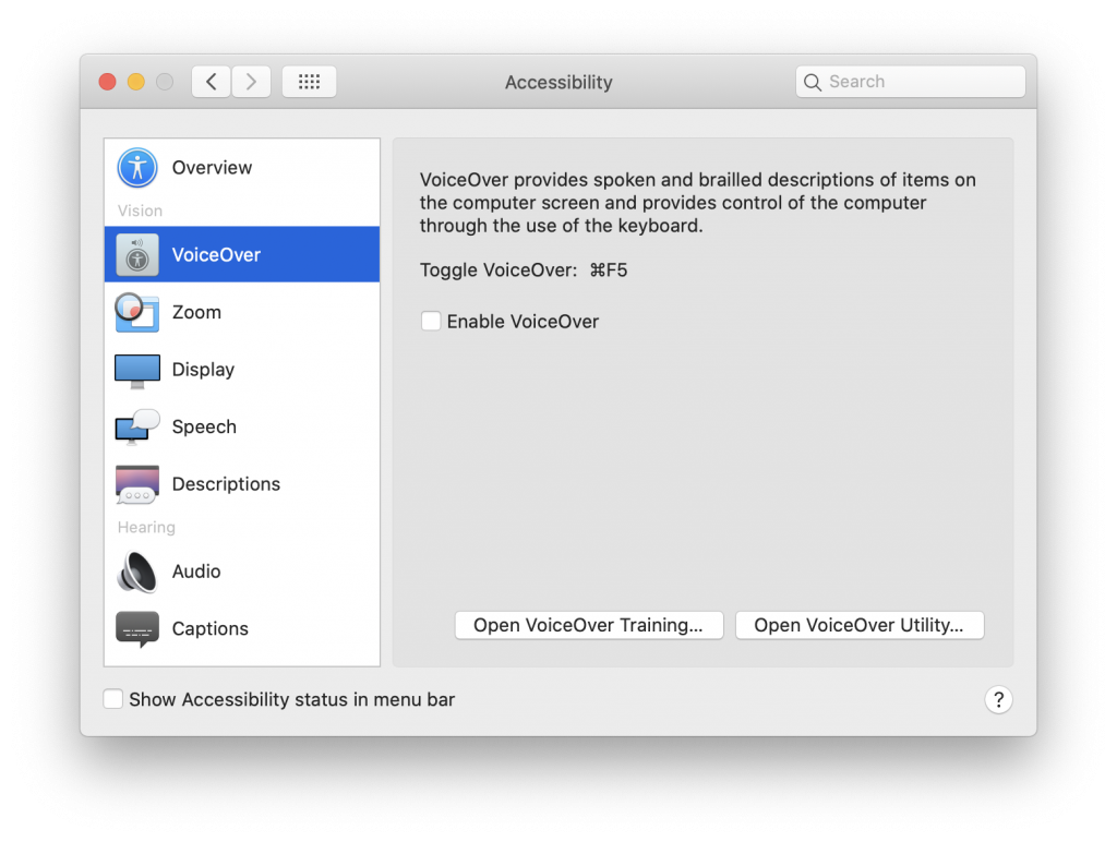 Apple VoiceOver software