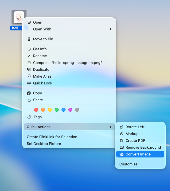 Convert your exported PNG into a JPEG