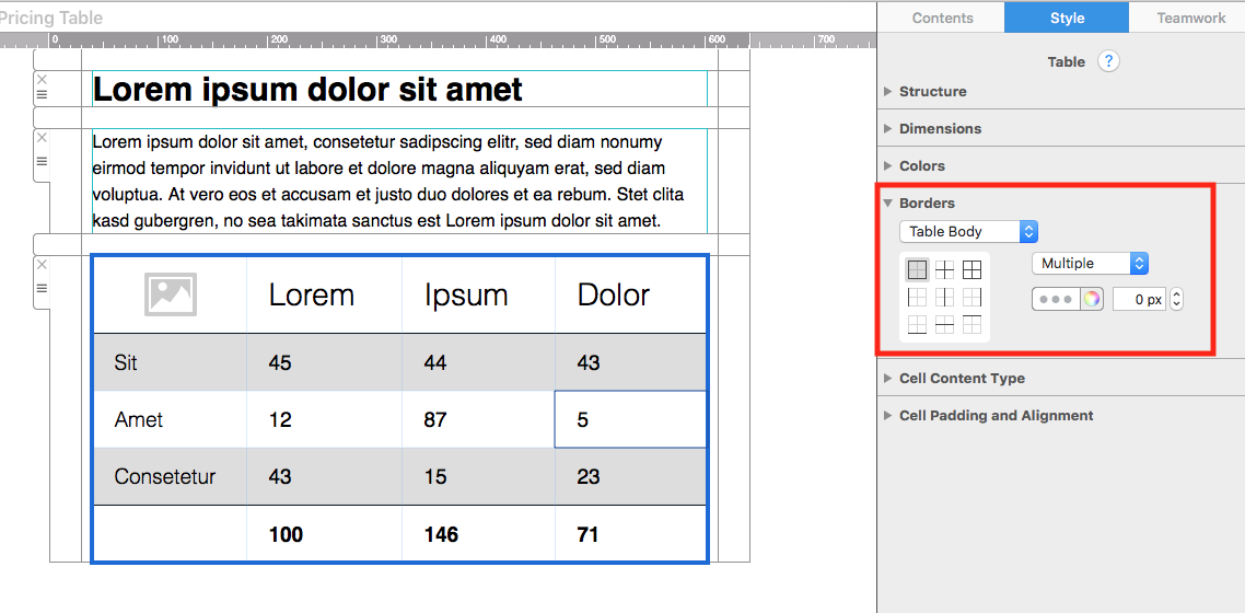 email html table border