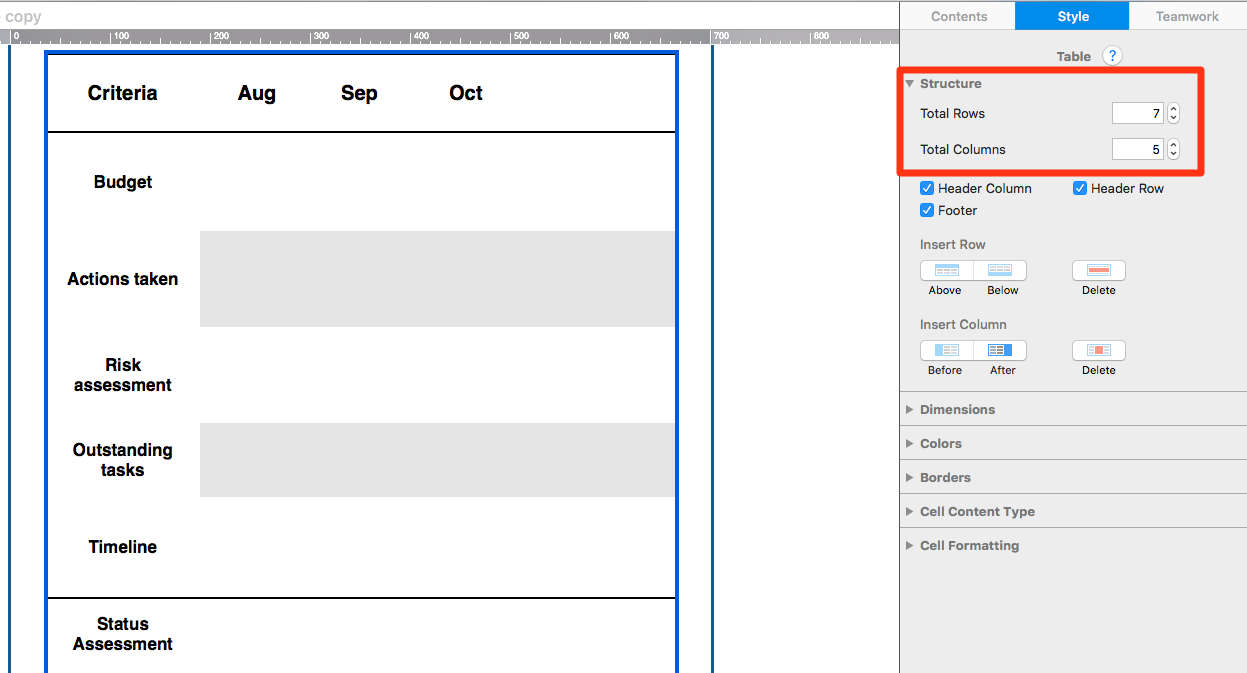 Creating Project Status Reports using HTML Tables - Mail Designer ...
