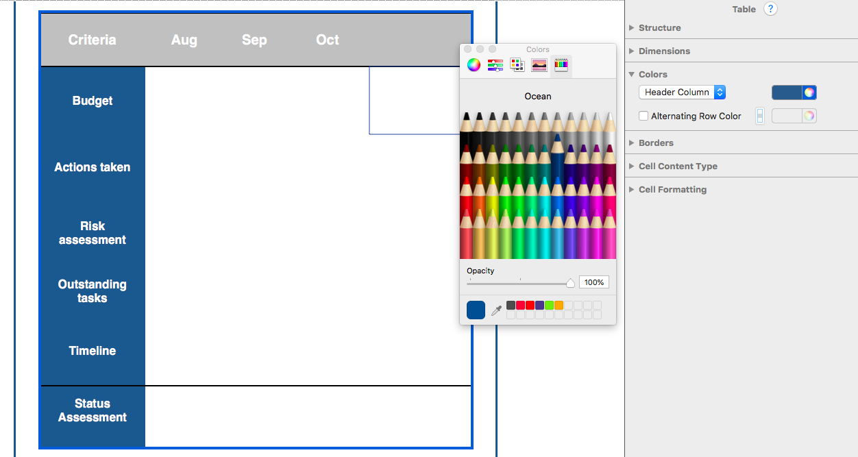 Creating Project Status Reports using HTML Tables - Mail Designer ...
