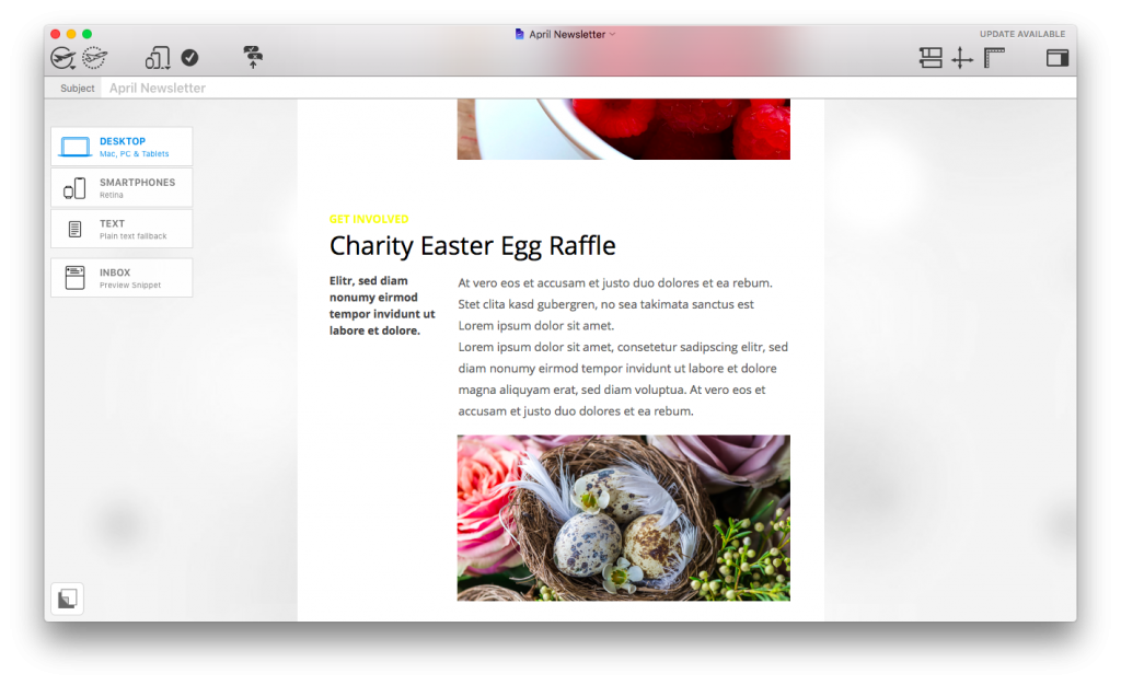 Mail Designer 365 internal newsletter ideas - Easter