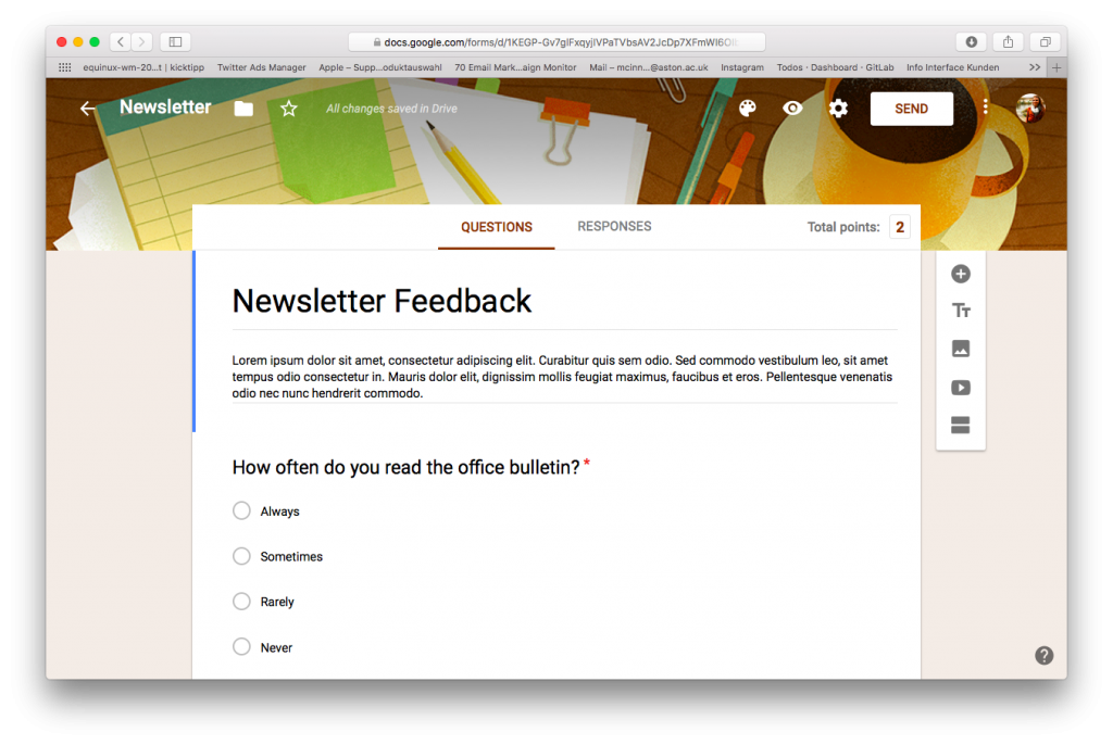 Mail Designer 365 internal newsletter ideas - Survey