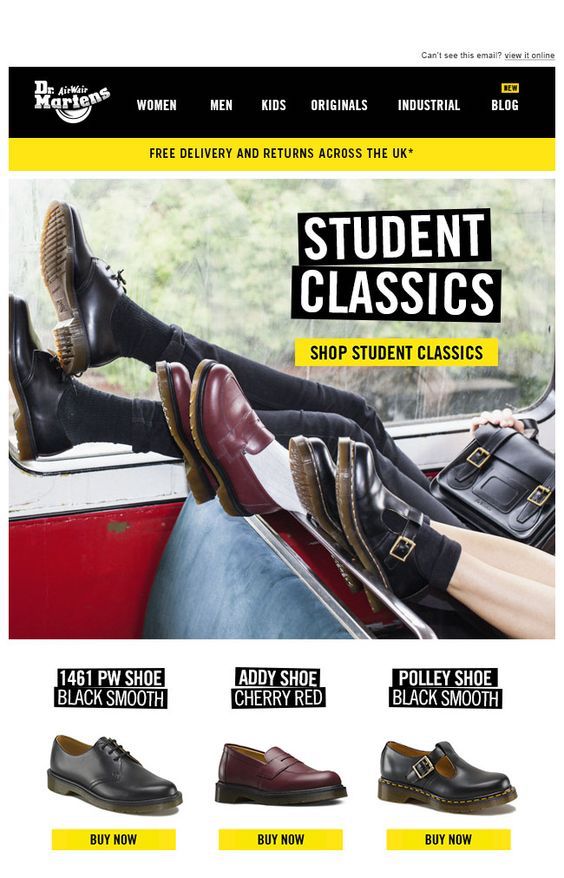 Doc Martens email design