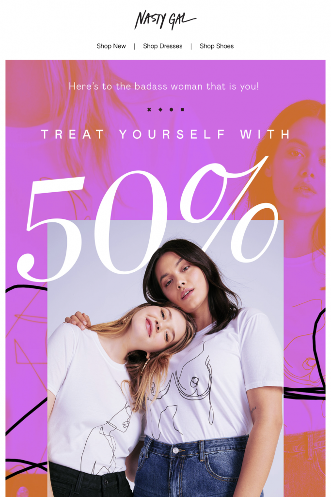 Nasty Gal's International Women's Day email