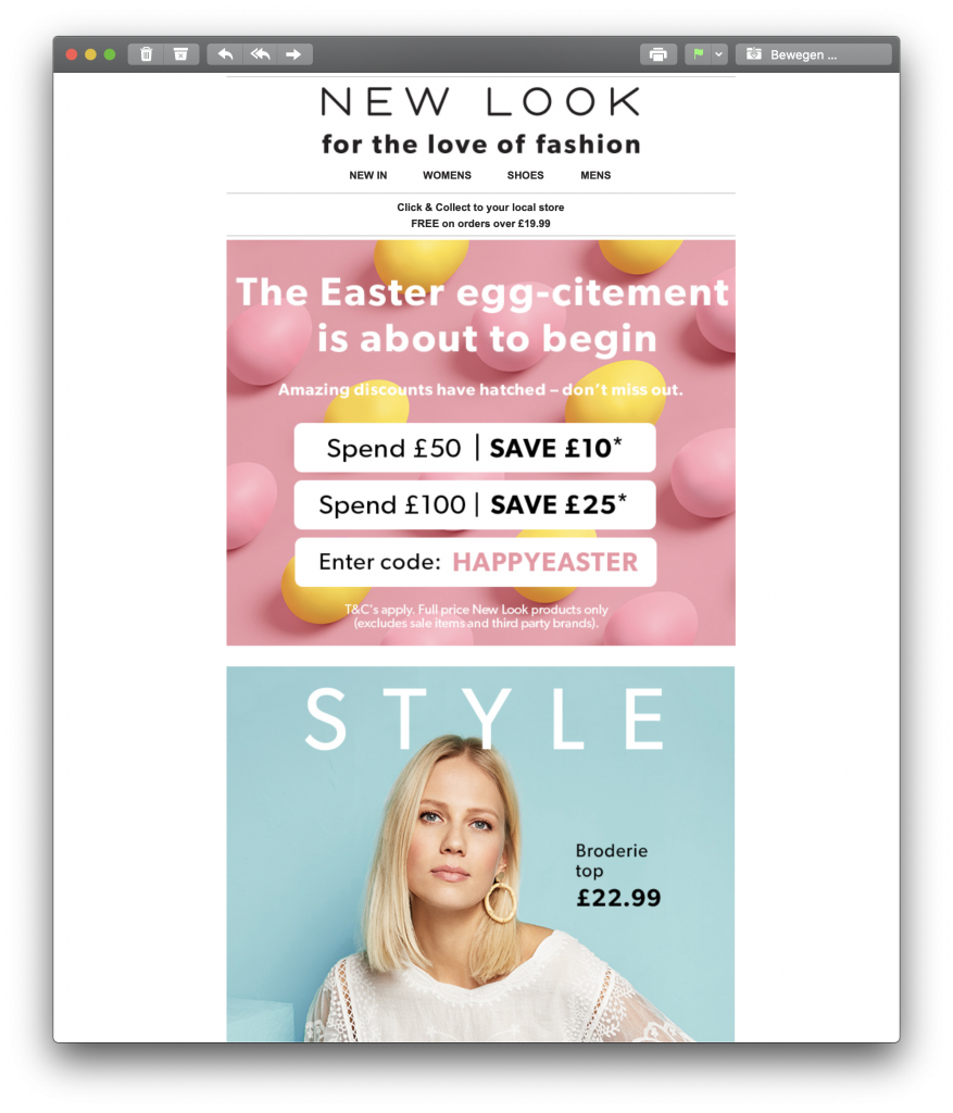 Easter promotion by New Look