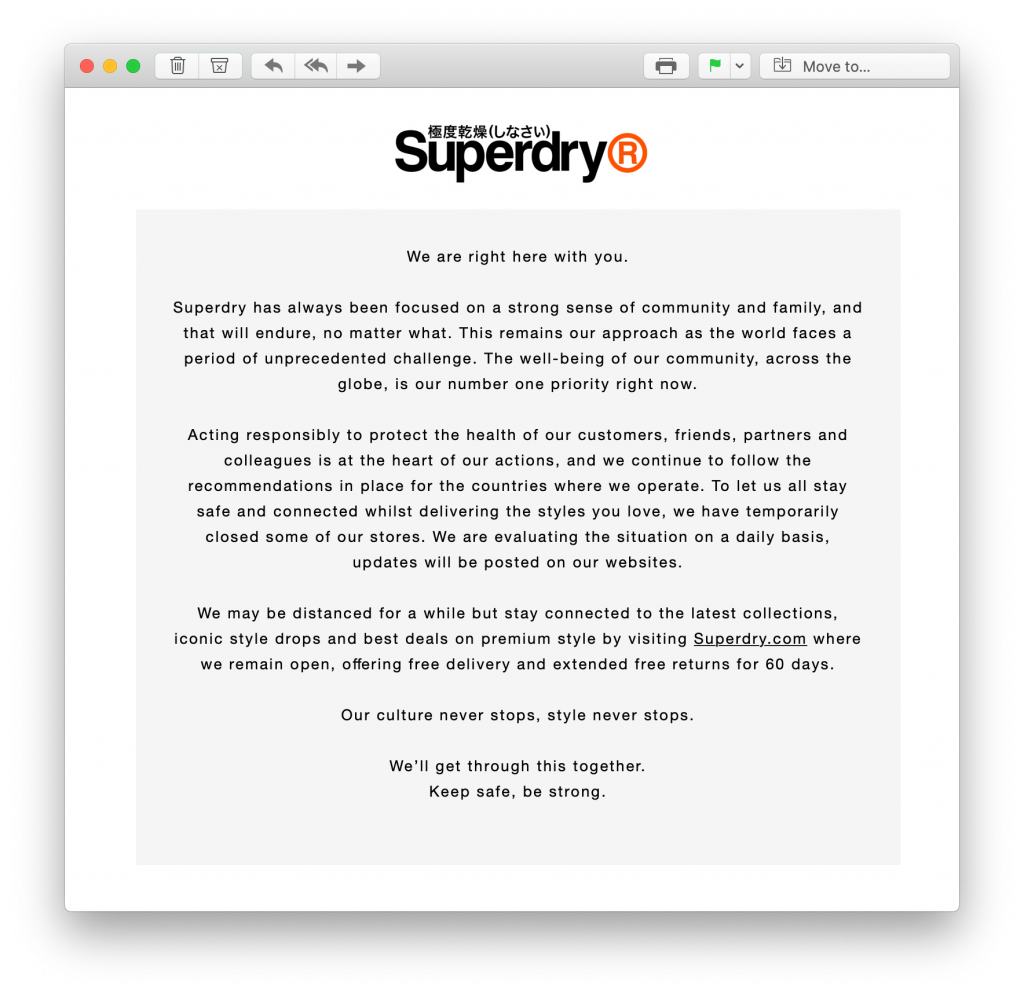 Coronavirus crisis update from Superdry