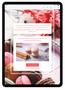 Bakery email template in Mail Designer 365