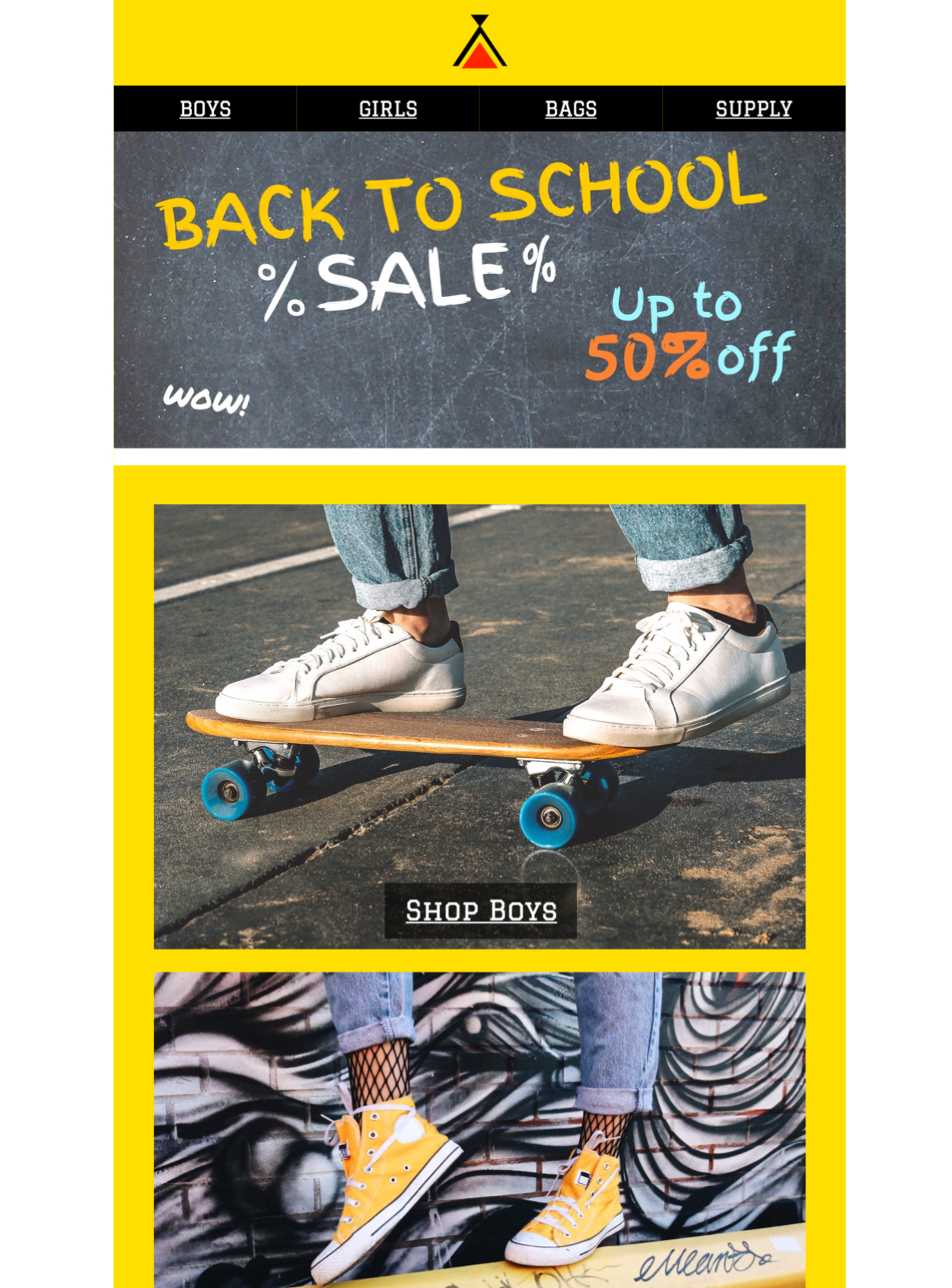 back to school sale html email template