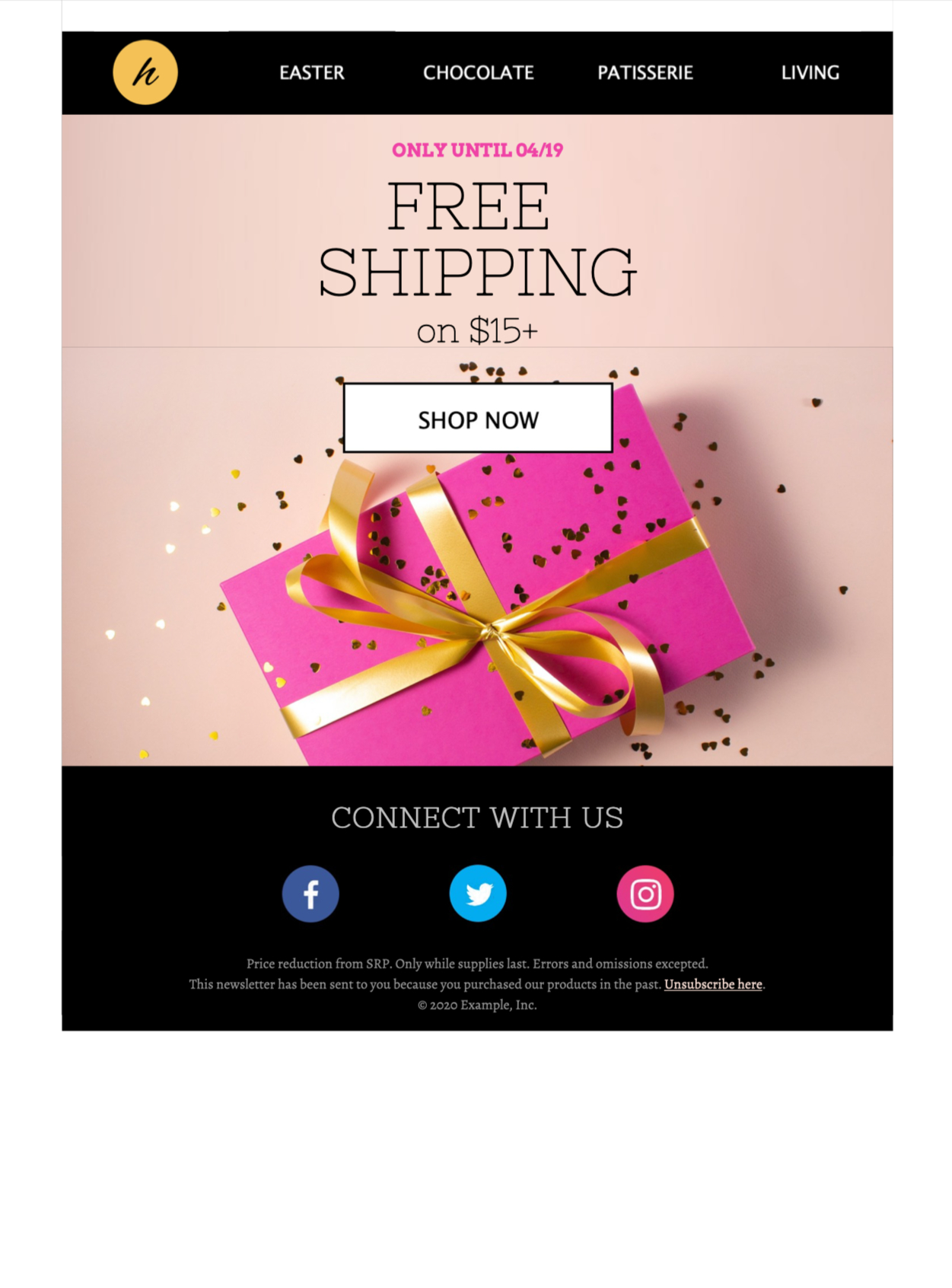 easter shopping html email design for an easter promotion