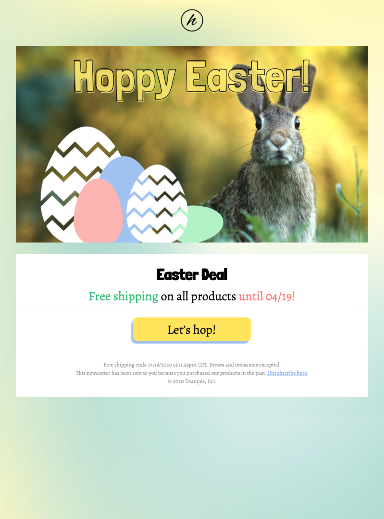 html email template for easter email promotion