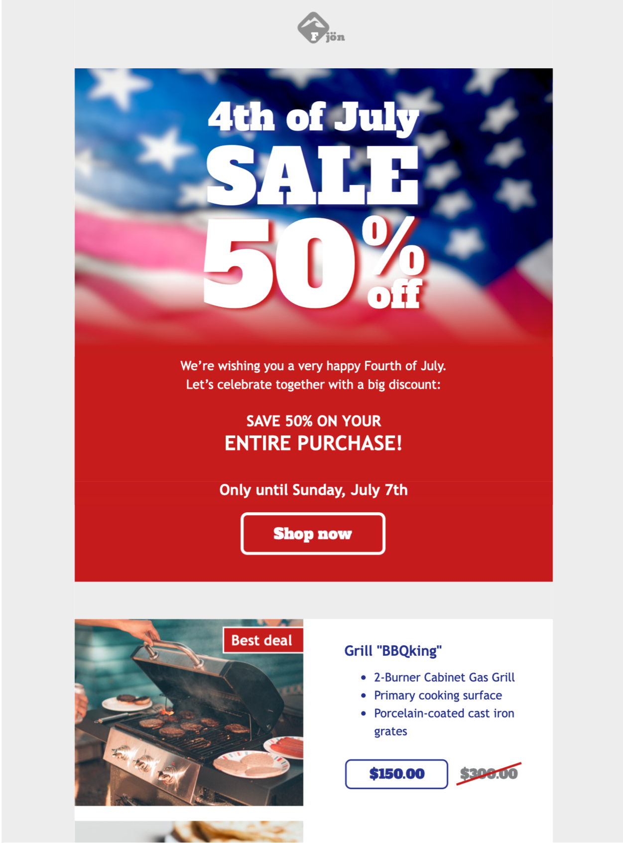html email template for independence day email campaign
