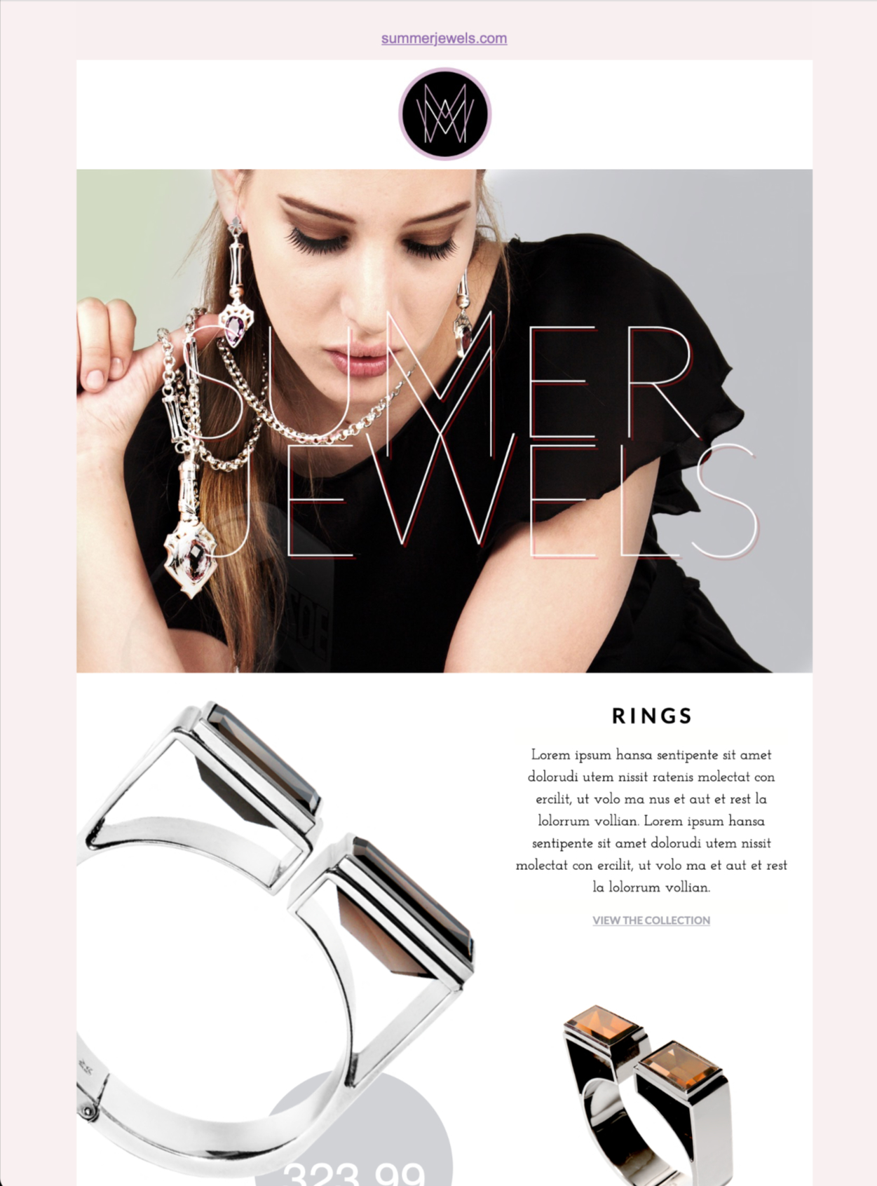 HTML email templates for online boutiques and jewelry stores