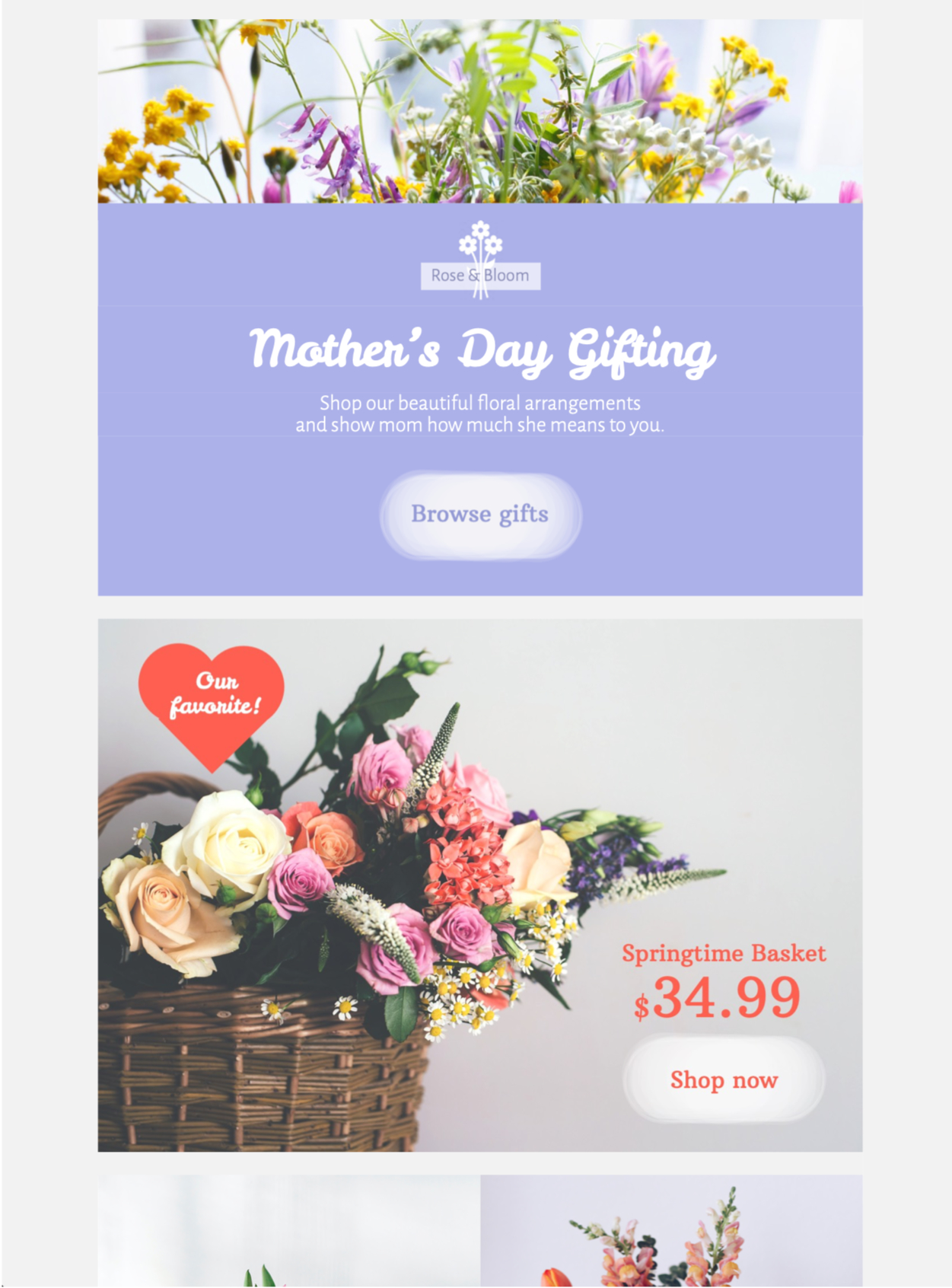 html email template for mother's day