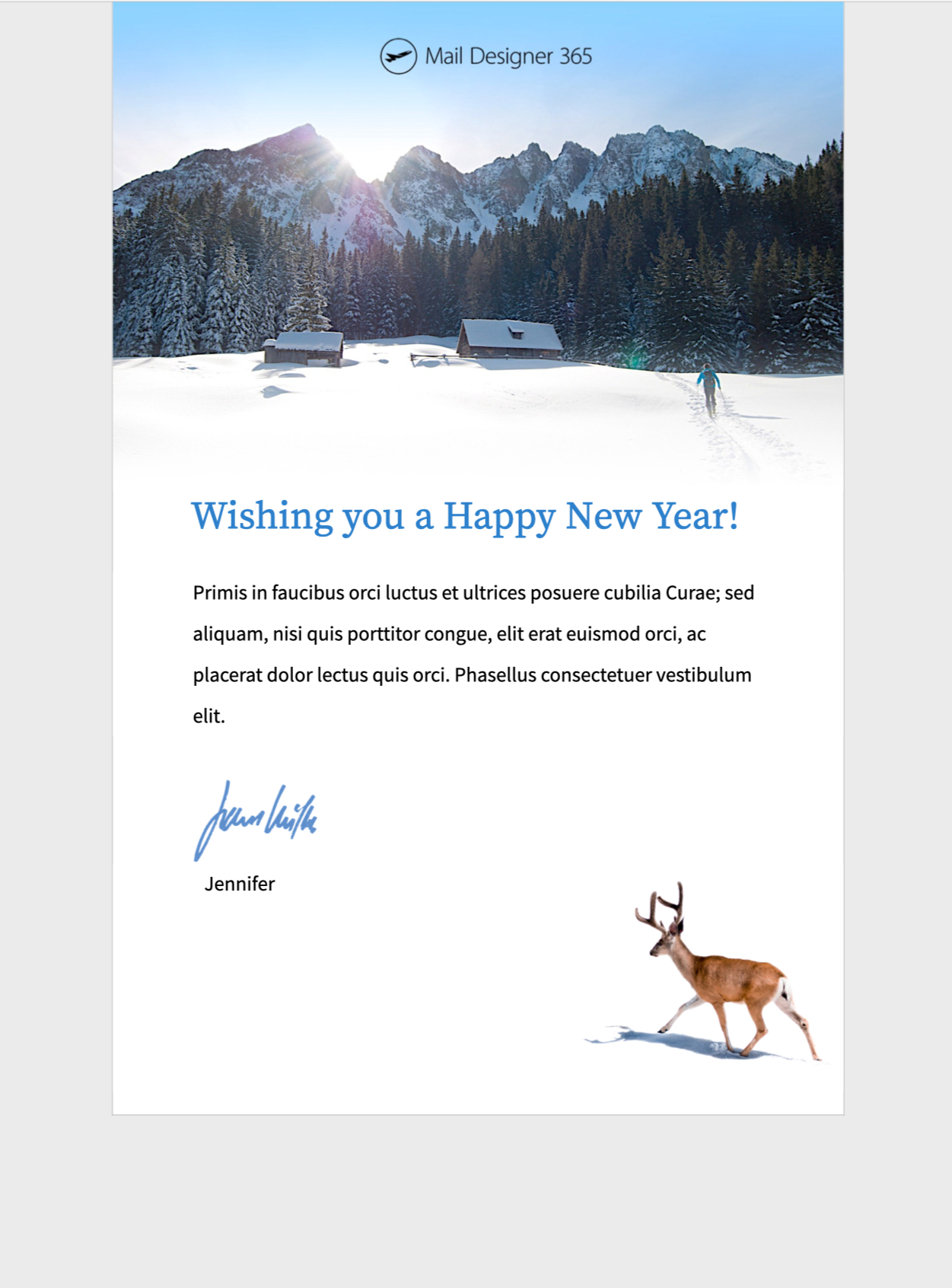 New Year Landscape html email template for New Years email messages