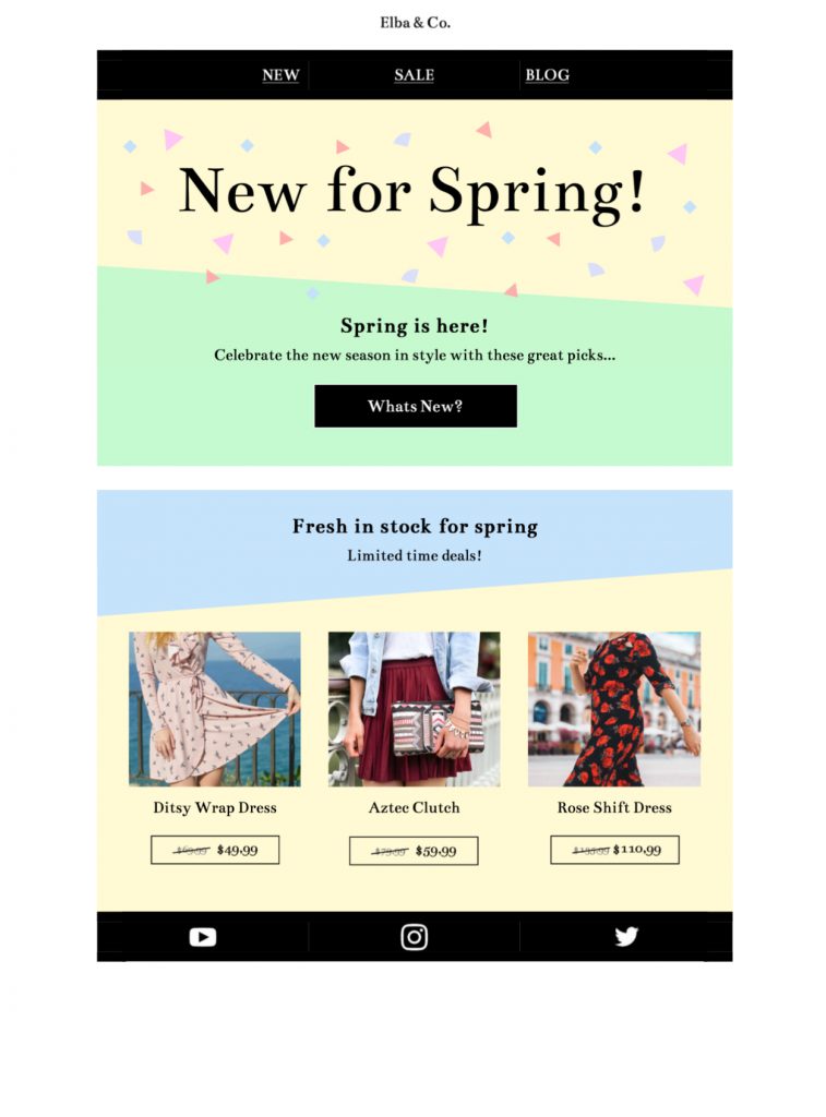 Spring Colors Spring themed html email design in Mail Designer 365