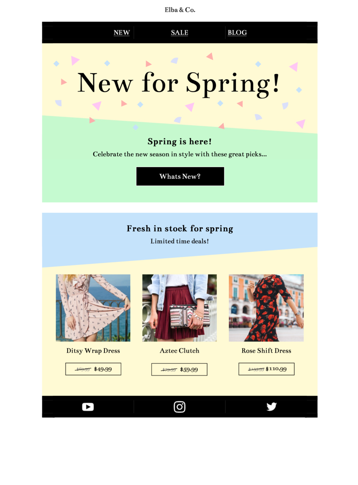 Spring Colors Spring themed html email design in Mail Designer 365