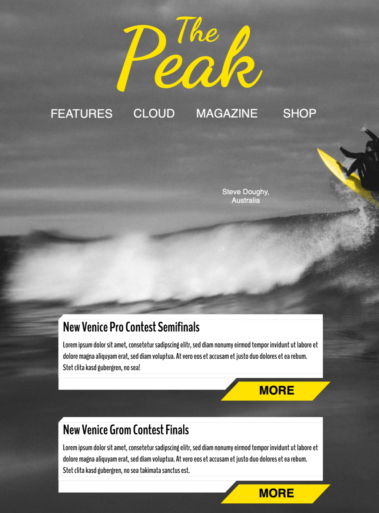The Peak HTML email template for blogs and newsletters