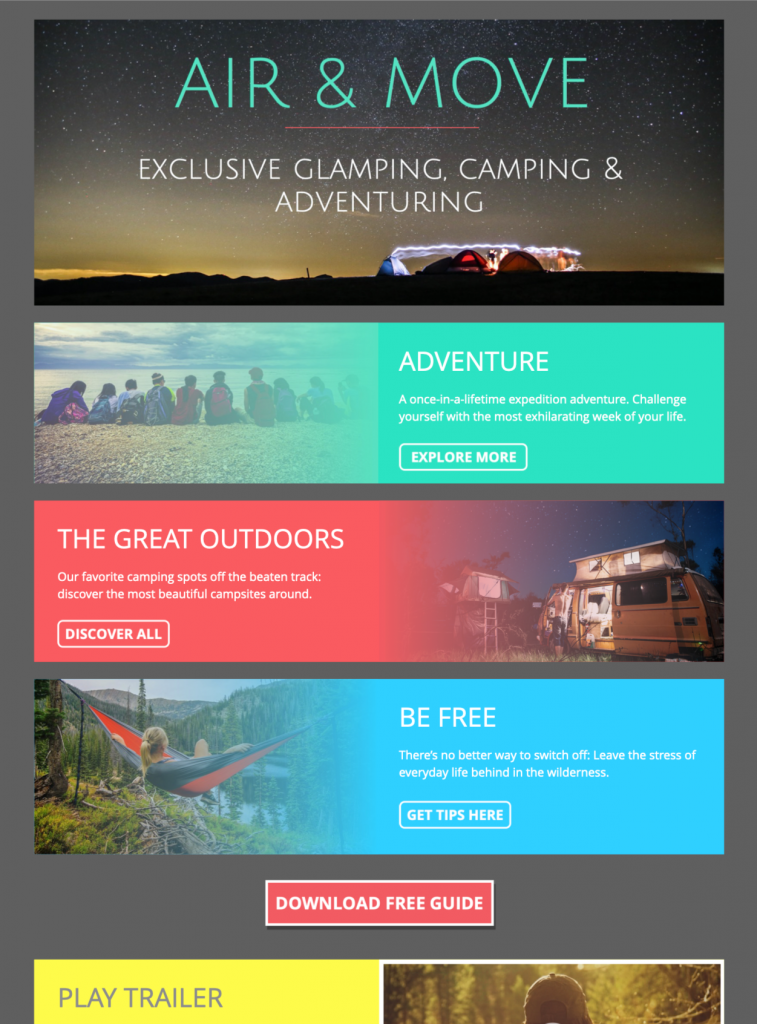 camping adventure html email template