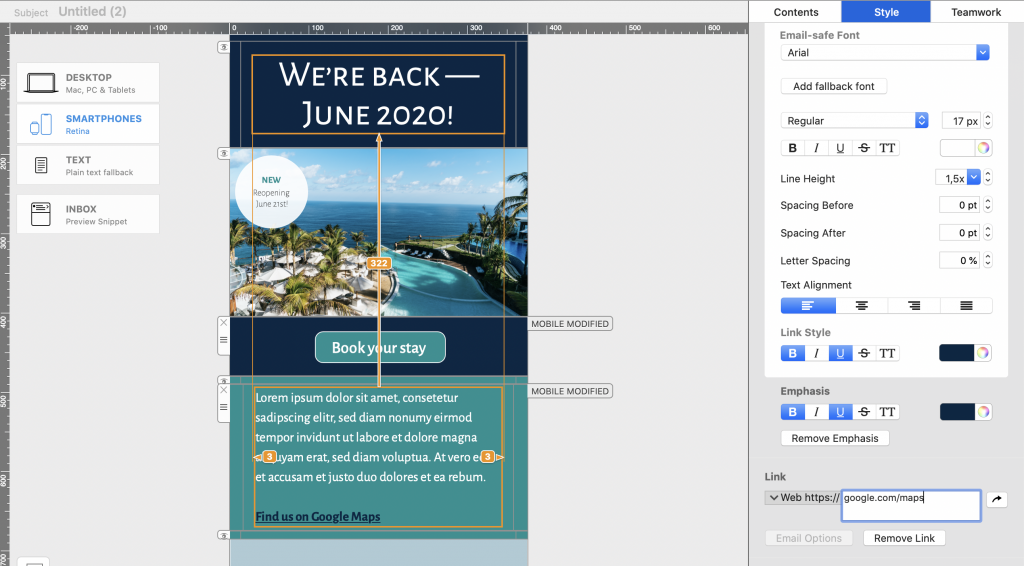 Create mobile responsive emails in Mail Designer 365