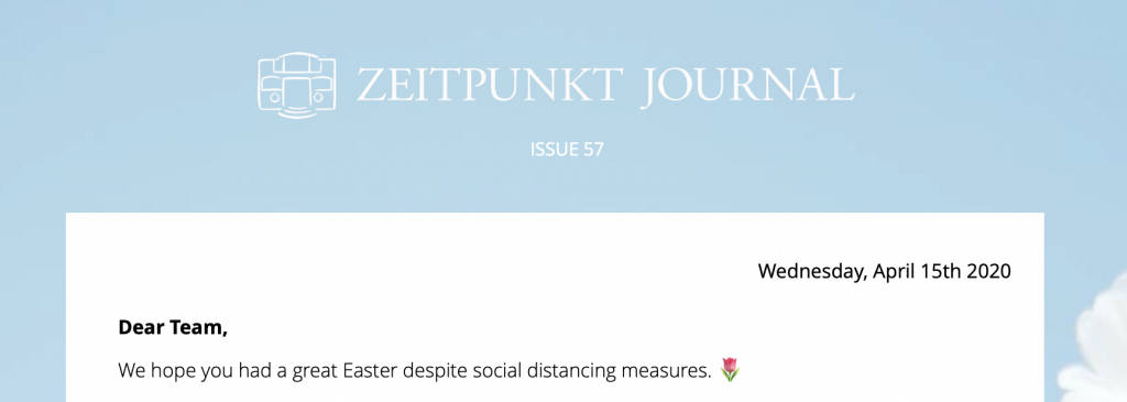 Zeitpunkt Journal logo and internal email header