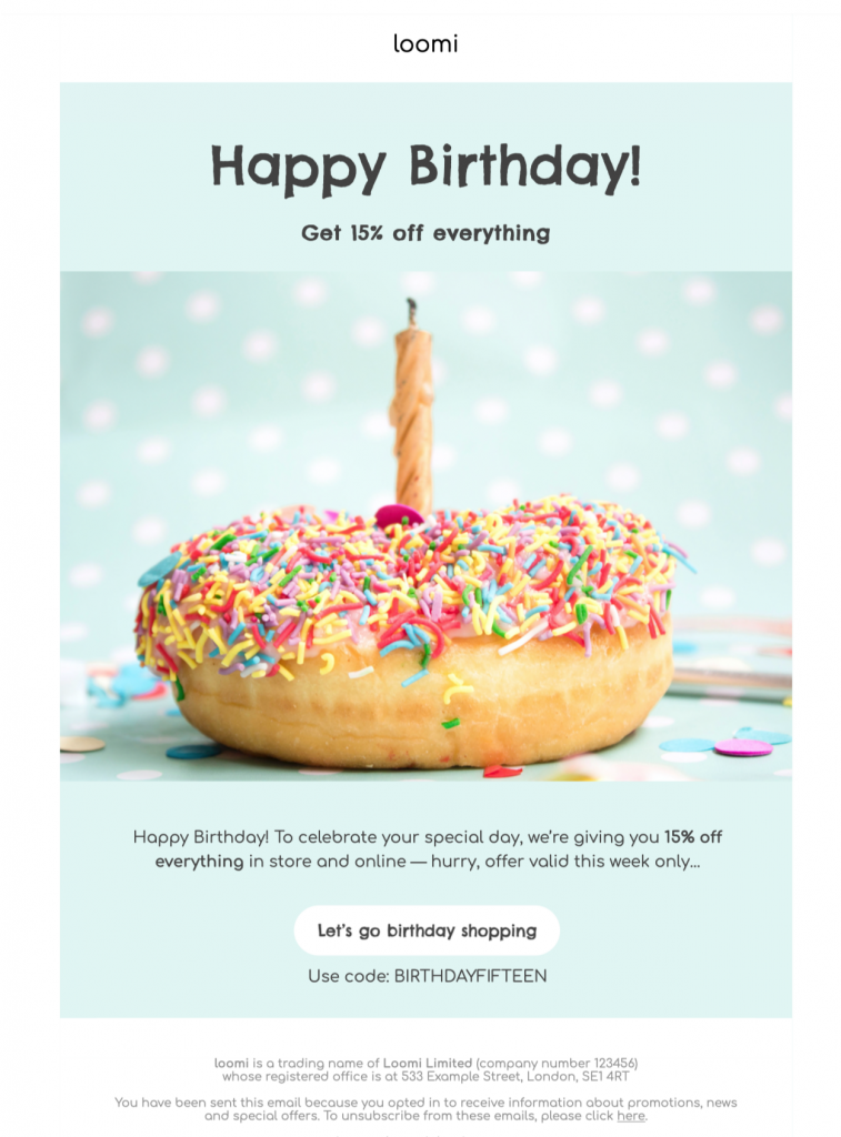 Happy Birthday HTML email template