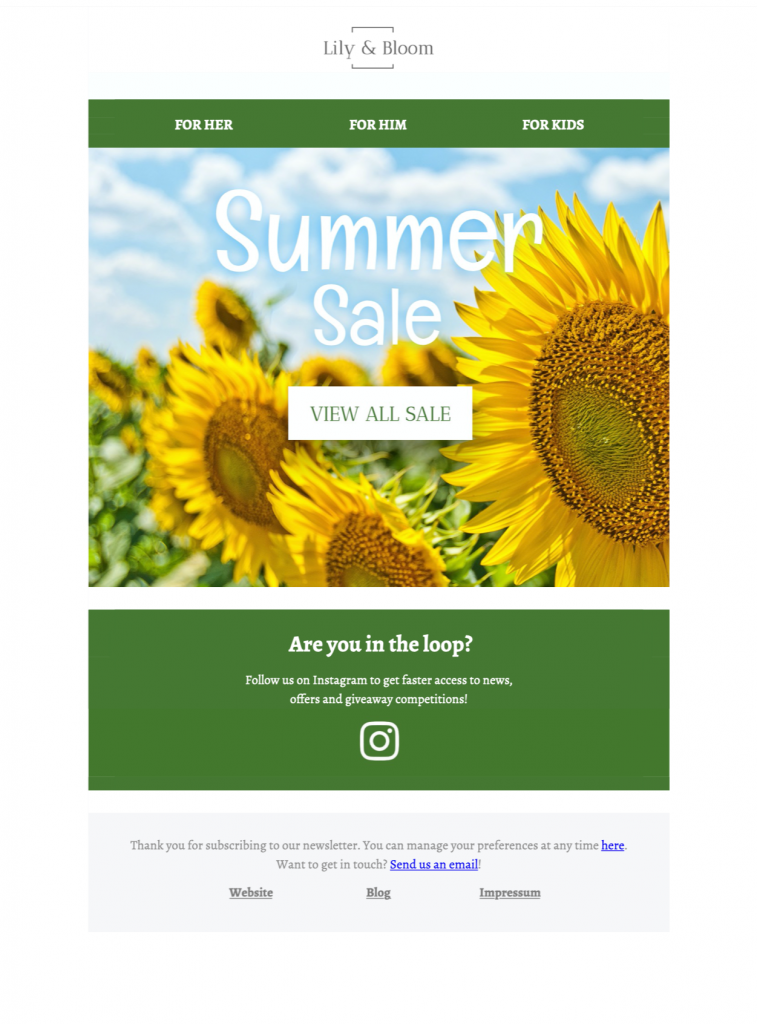 Summer sale HTML email Design Idea