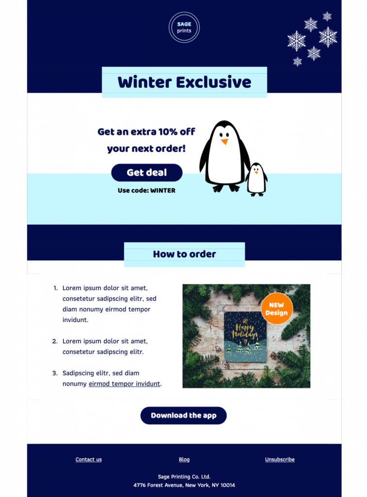 Winter offer HTML email design