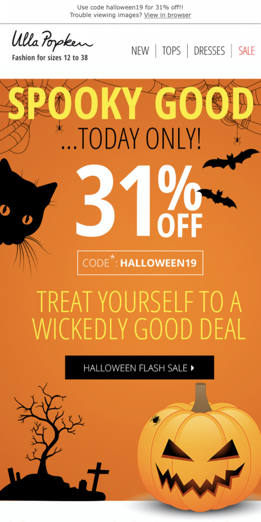 Halloween email design by Ulla Popken