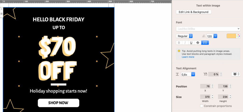 Black Friday email template made with Mail Designer 365