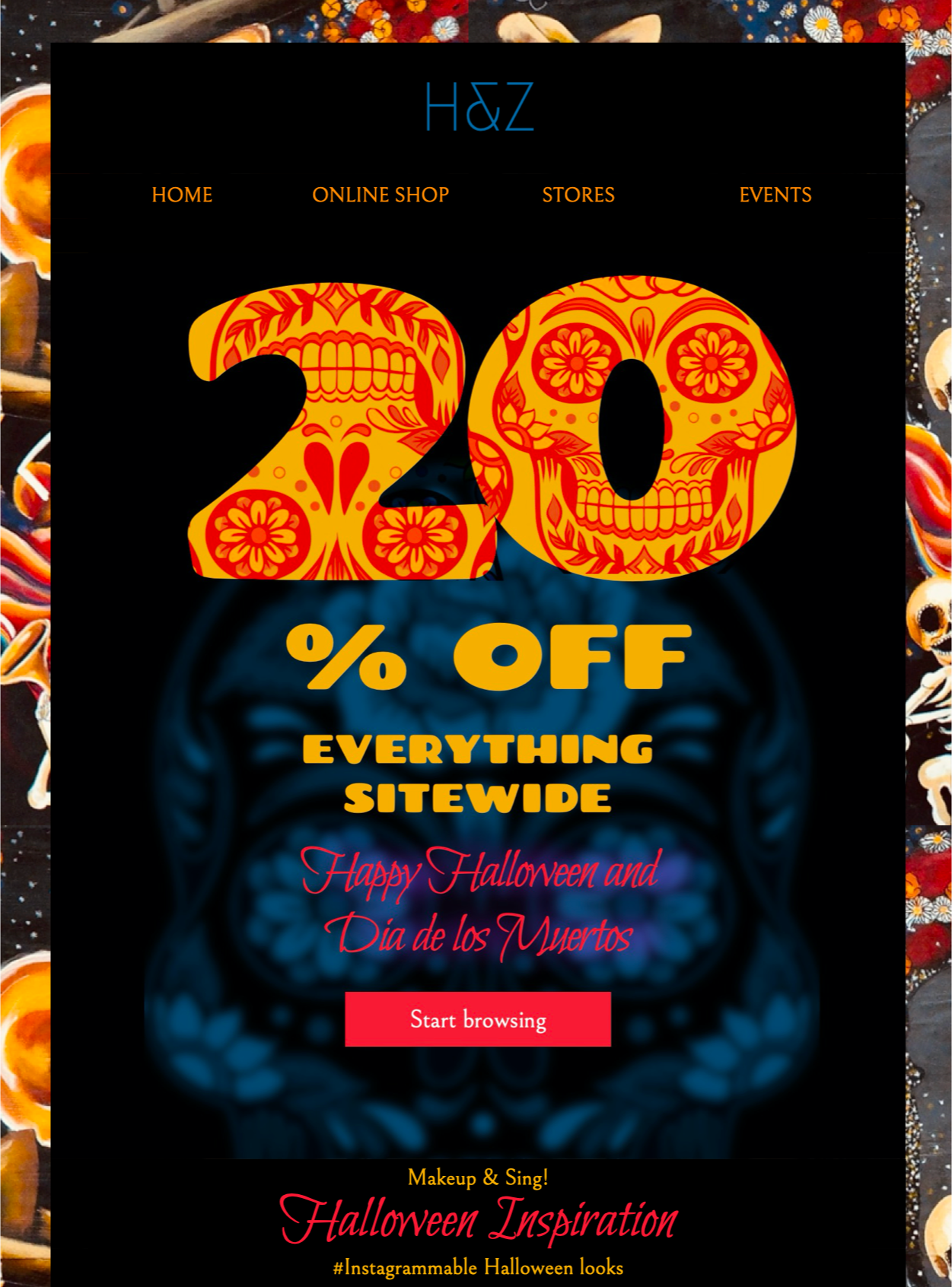 html email template for day of the dead