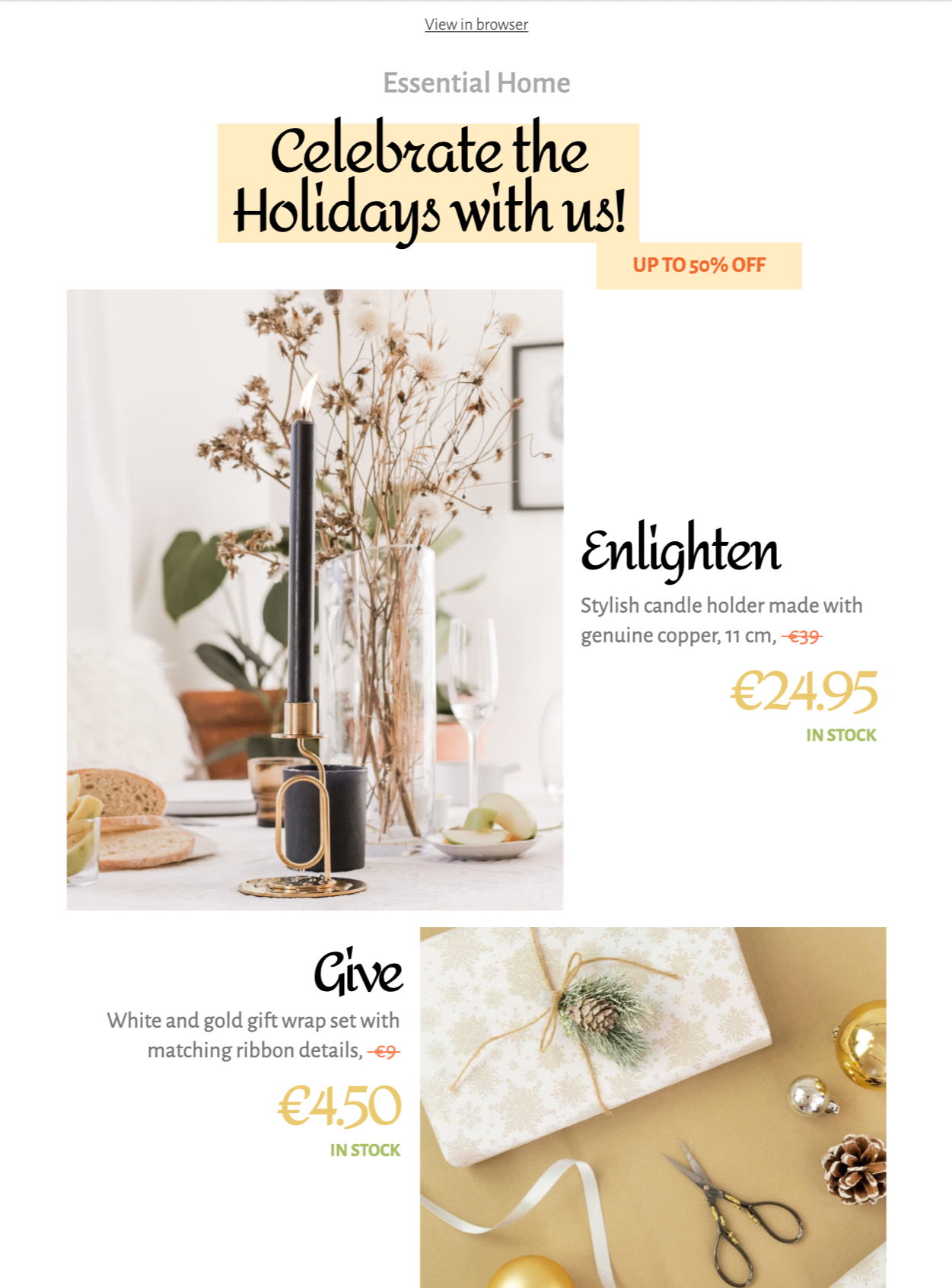 holiday email template