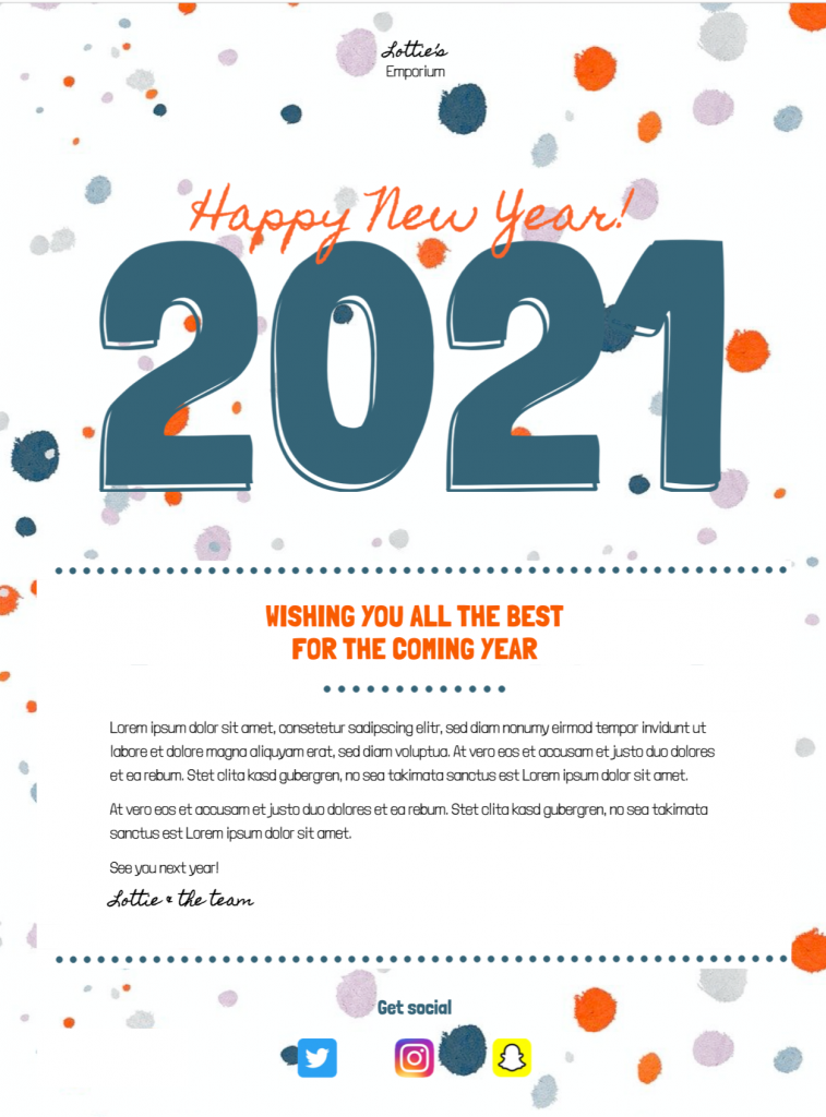 Happy New Year Message - HTML email template