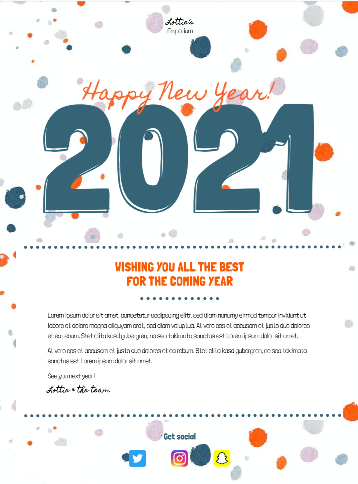 new year email template